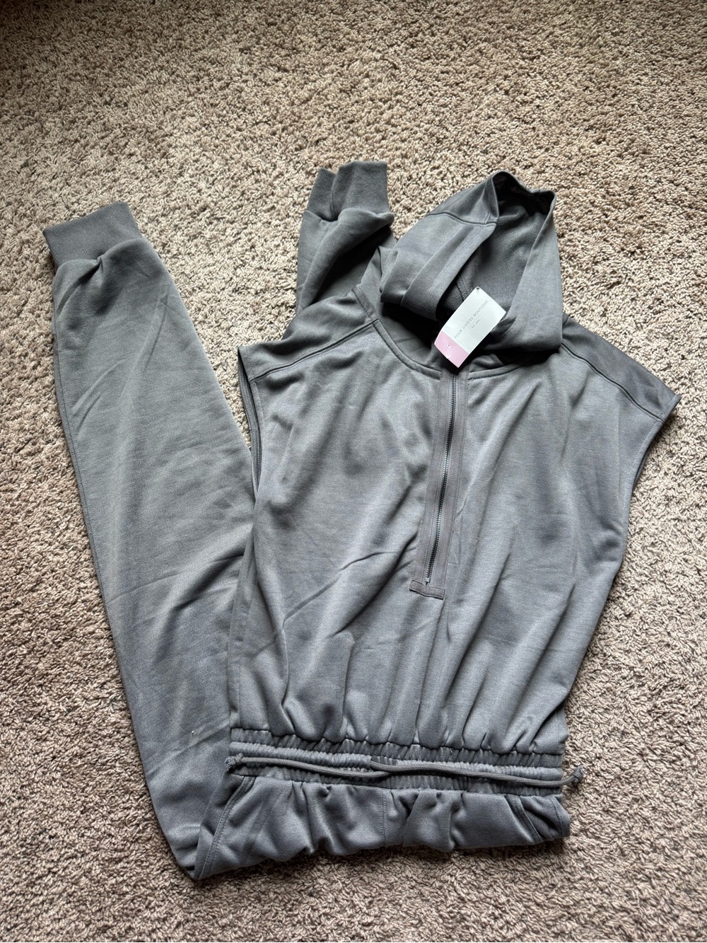 Wishlist Gray Sleeveless Hoodie Jumpsuit with Elastic Waist